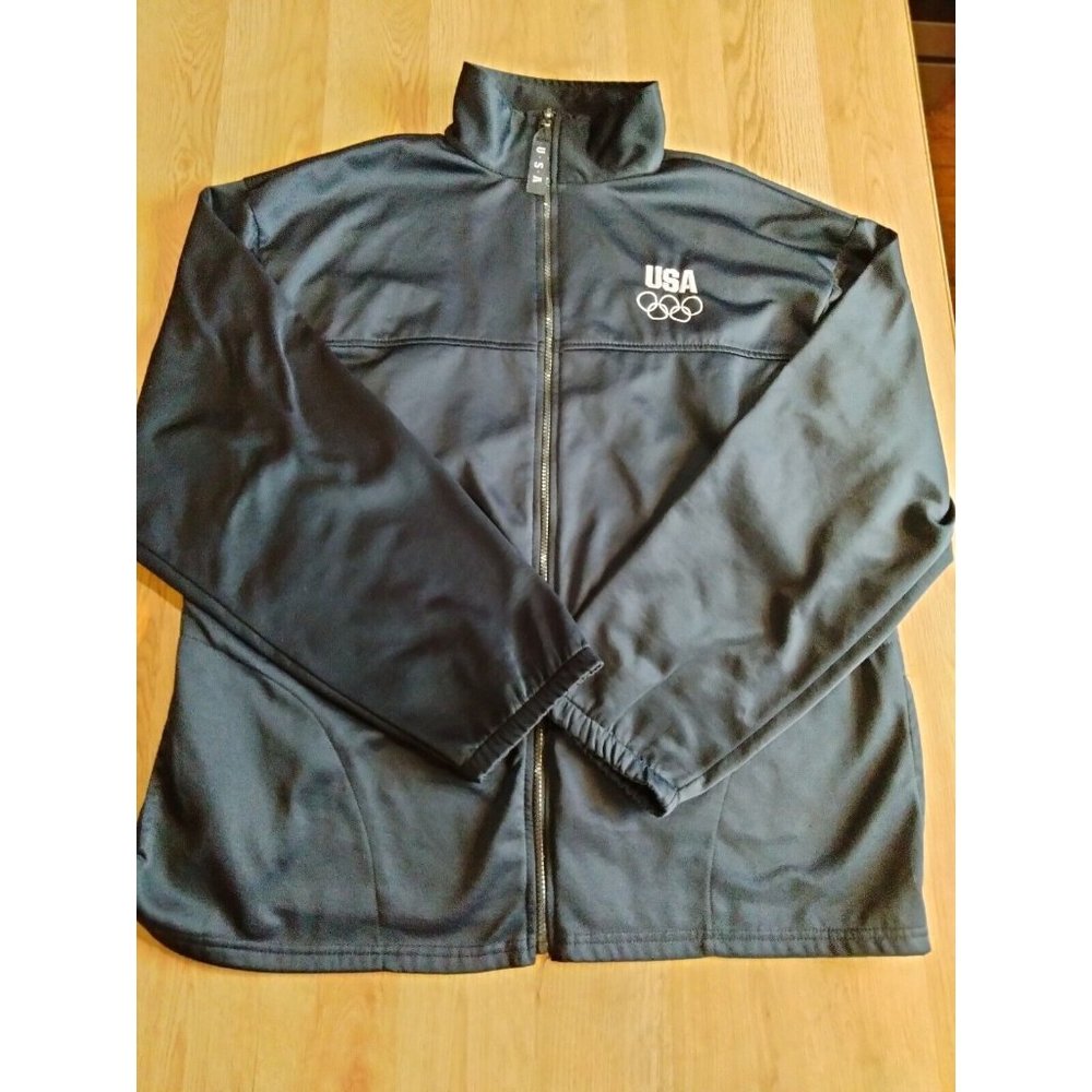 United States Olympic Committee Team USA Size XXL Full Zip Up Black Jacket USA‎